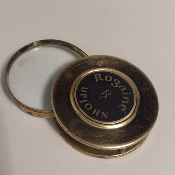 Rogaine Upjohn Vintage Hair Growth Brass Magnifying Glass - Picture 6 of 7